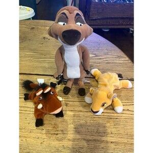 Vintage Disney Store Bendable Timon kiara pumba The Lion King Stuffed Plushes